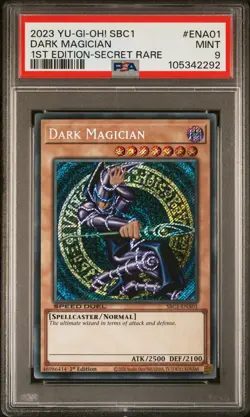 2023 YU-GI-OH! SBC1-SPEED DUEL STREETS OF BATTLE CITY #ENA01 DARK MAGICIAN PSA 9 - Image 1