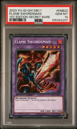 2023 YU-GI-OH! SBC1-SPEED DUEL STREETS OF BATTLE CITY FLAME SWORDSMAN PSA 10 - Image 1