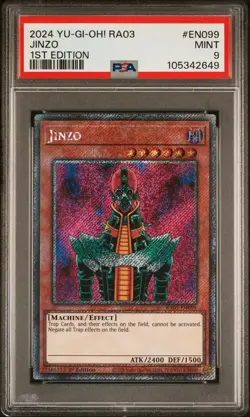 2024 YU-GI-OH! RA03-QUARTER CENTURY BONANZA 1ST ED #EN099 JINZO PSA 9 - Image 1