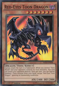 Yugioh Red-Eyes Toon Dragon SHVI-EN036 Super Rare 1st Edition NM - Image 1