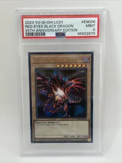 2023 Yu-Gi-Oh! LC01 25th Anniversary Edition #EN006 Red-Eyes Black Dragon PSA 9 - Image 1