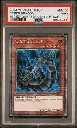 2024 YU-GI-OH! RA03-QUARTER CENTURY BONANZA #EN155 CYBER DRAGON PSA 9 - Image 1