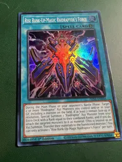 YuGiOh Rise Rank-Up-Magic Raidraptor's Force PHNI-EN056 Super Rare 1st Edition - Image 1