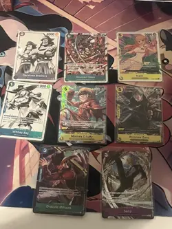 One Piece CCG Card Bundle (8) Rare Cards NM/M Near Mint Condition - Image 1