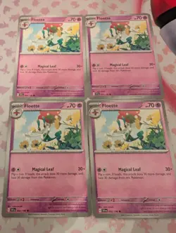 Pokemon TCG Floette Card Scarlet Violet Base Set Common 092/198 Playset X 4 - Image 1