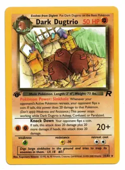 Pokemon Card: Dark Dugtrio 23/82 1st Edition Team Rocket Set Rare! EXC - Image 1