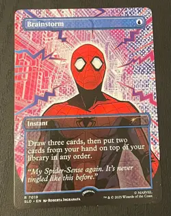 MTG Brainstorm (7019) *Non-Foil* Secret Lair: Spider-Man MISPRINT Stamp Error - Image 1