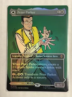 Peter Parker (0232) (Borderless, Foil) Spider-Man Magic MTG NM - Image 1
