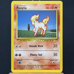 Ponyta - 60/102 - Base Set - Unlimited - Common - Pokemon TCG - WOTC - 1999 - NM - Image 1
