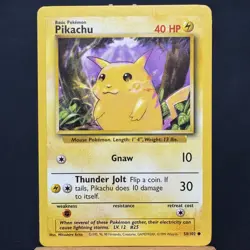 Pikachu - 58/102 - Base Set - Unlimited - Common - Pokemon TCG - WOTC - NM - Image 1