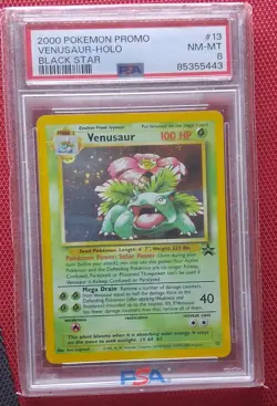 Pokemon 2000 Promo Venusaur #13 English Holo Black Star PSA 8 NM-MT - Image 1
