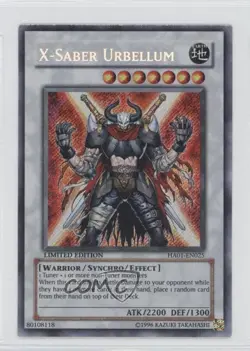 X-Saber Urbellum Limited Edition YuGiOh Hidden Arsenal 1 #HA01-EN025 2009 READ - Image 1