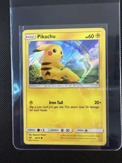 Pikachu 28/73 Shining Legends Holo Pokemon Card 2017 - Image 1