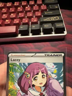 Pokemon TCG Stellar Crown Lacey Full Art Ultra Rare Holo Trainer Card 166/142 - Image 3