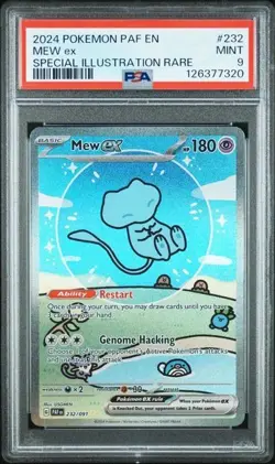 Pokemon Mew EX TCG Card 232/091 Paldean Fates Bubble Mew PSA 9 Mint - Image 1