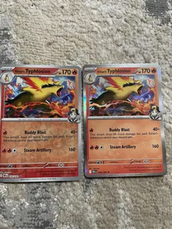 Pokemon TCG Destined Rivals- Ethan’s Typhlosion Reverse Holo + Holo Card Set - Image 1