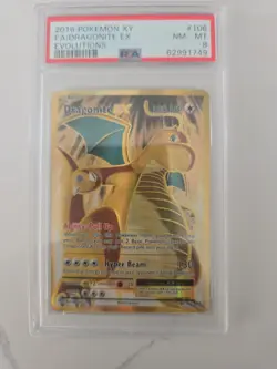 Pokemon TCG XY Evolutions Dragonite-EX Full Art Ultra Rare Card 106/108 PSA 8 - Image 1