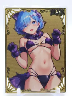 Goddess Story - Gold Metal Waifu Card - Rem - NUMBERED #/200 - Image 1