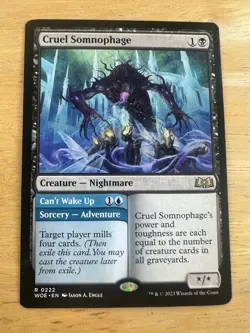 x1 Cruel Somnophage // Can't Wake Up WOE MTG 222 RARE M/NM 1x - Image 1