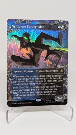 MTG Magic The Gathering Spider-Man Symbiote Spider-Man 0217 Rare Foil Borderless - Image 1