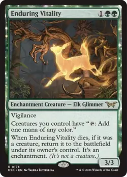 Enduring Vitality - 0176 Rare Regular NM (MTG - Duskmourn: House of Horror - Image 1