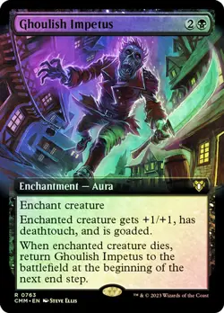 Ghoulish Impetus (Extended Art) - 0763 Rare Foil NM (MTG: Commander Masters) - Image 1
