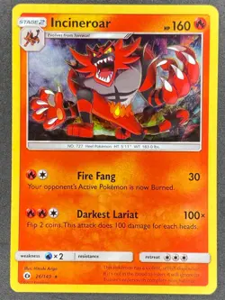 Pokemon Incineroar Cracked Ice Holo 26/149 SUM Sun & Moon LP - Image 1