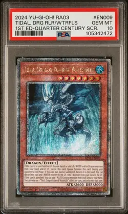 2024 YU-GI-OH! RA03-1ST EDITION QC SR TIDAL, DRAGON RULER OF WATERFALLS PSA 10 - Image 1
