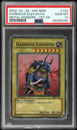 2002 YU-GI-OH! MRD-METAL RAIDERS 1ST ED #125 GARNECIA ELEFANTIS PSA 10 - Image 1