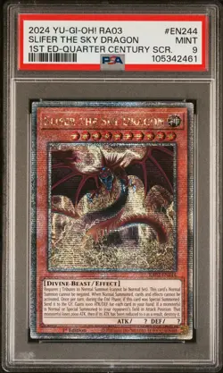 2024 YU-GI-OH! RA03-QUARTER CENTURY BONANZA #EN244 SLIFER THE SKY DRAGON PSA 9 - Image 1
