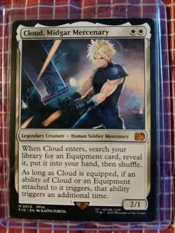 Magic the Gathering Final Fantasy Cloud Midgar Mercenary Non-Foil Mythic Card - Image 1