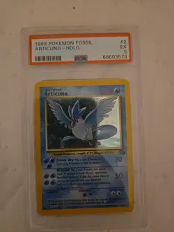 1999 Pokemon Fossil Articuno Holo Card PSA EX 5 - Image 1