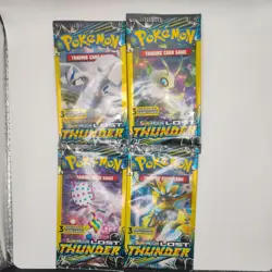 4 Different Art Work Sun & Moon LOST THUNDER 3 Card Dollar Store Booster Packs - Image 1