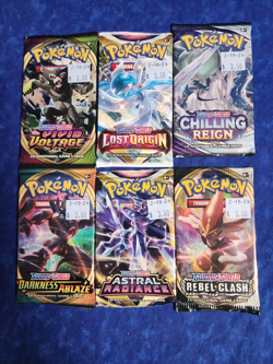 6 Various Pokemon TCG 10 Card Booster Packs all from Sword & Shield - Image 1
