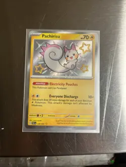 Pokemon TCG Pachirisu 138/091 Paldean Fates Shiny Holo Secret Rare Card - Image 1