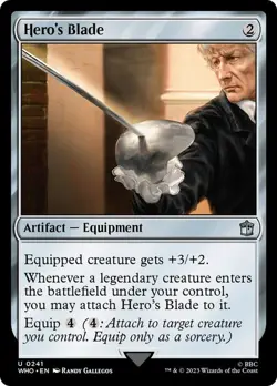 Hero's Blade 241 WHO Uncommon MTG BBC Equipment Colorless Artifact Gallegos EN - Image 1