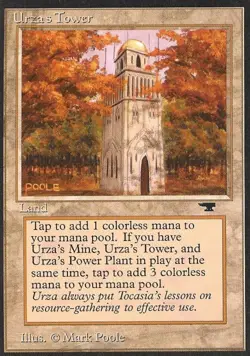 MTG English Urza's Tower (Forest) Medium Play Normal Antiquities - Image 1