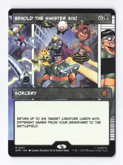 Behold the Sinister Six! (Borderless) 0221 (M) MTG Marvel's Spider-Man (SPM) - Image 1