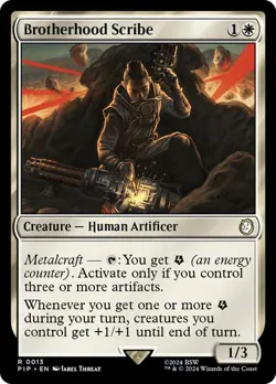 Brotherhood Scribe #13 R Fallout Commander MTG MAGIC HUMAN ARTIFICER O25 - Image 1