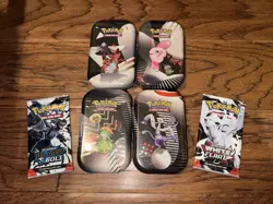 4x Black Bolt & White Flare UNOVA Mini Tin Lot Pokemon Factory Sealed New - Image 1