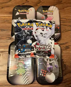 4x Black Bolt & White Flare UNOVA Mini Tin Lot Pokemon Factory Sealed New - Image 3