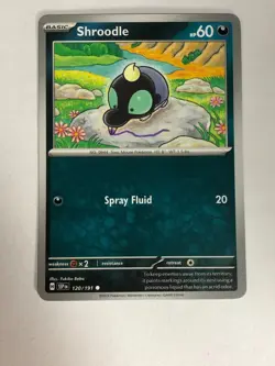 Pokemon TCG Miscut + Alignment Dot Error Surging Sparks Shroodle 120/191 NM - Image 1