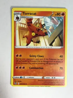 Pokemon TCG Miscut Error Silver Tempest Torracat 031/195 Near Mint - Image 1