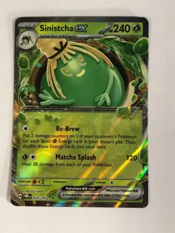 Pokemon TCG Pack Crimp Error Twilight Masquerade Sinistcha EX 023/167 NM - Image 1