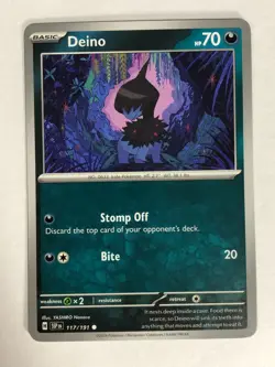 Pokemon TCG Miscut + Alignment Dot Error Surging Sparks Deino 117/191 NM - Image 1