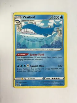Pokemon TCG Miscut Error Silver Tempest Wailord 038/195 Near Mint - Image 1