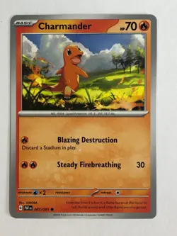 Pokemon TCG Printer Hickey Error Paldean Fates Charmander 007/091 Near Mint - Image 1