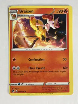Pokemon TCG Miscut Error Silver Tempest Braixen 026/195 Near Mint - Image 1