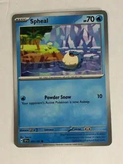 Pokemon TCG Miscut + Alignment Dot Error Surging Sparks Spheal 043/191 Near Mint - Image 1