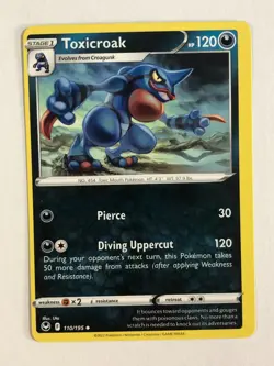 Pokemon TCG Miscut Error Silver Tempest Toxicroak 110/195 Near Mint - Image 1